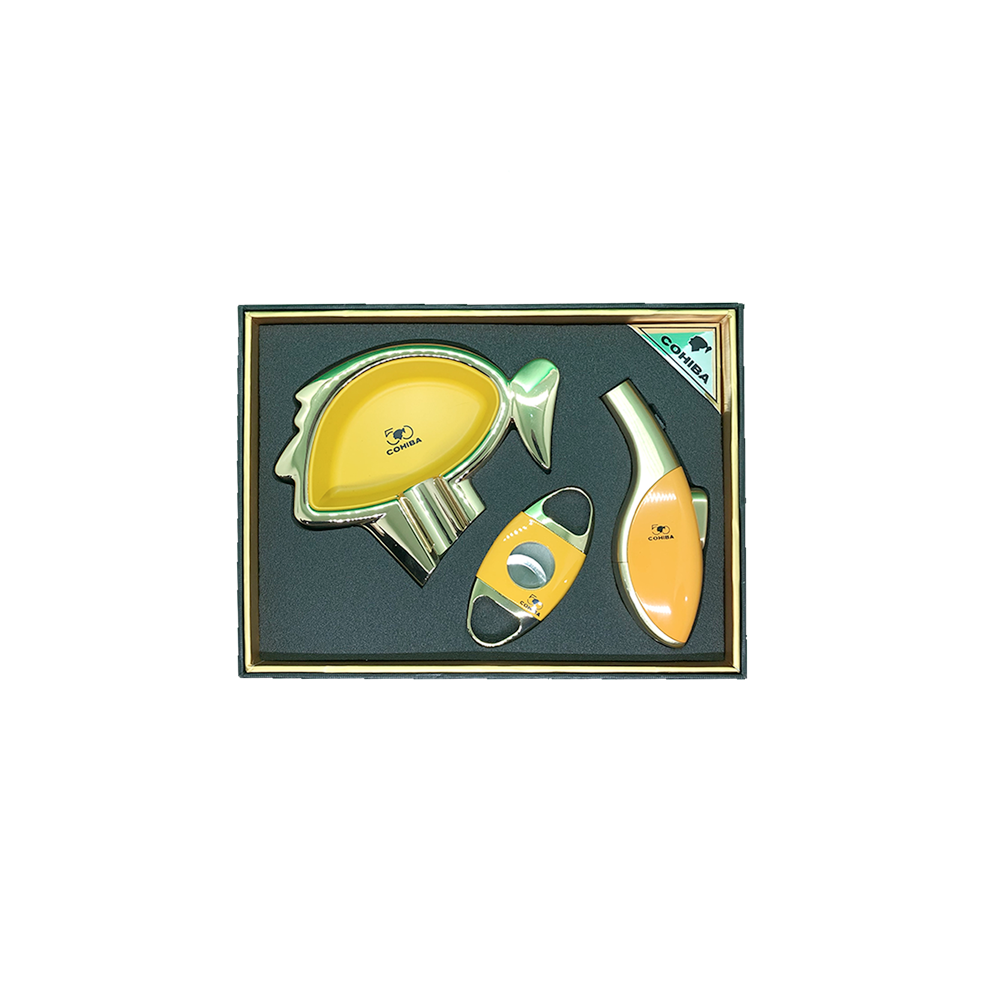 CHAR. KIT - CORTADOR+MACARICO+CINZEIRO - COHIBA T35A YELLOW+GOLD