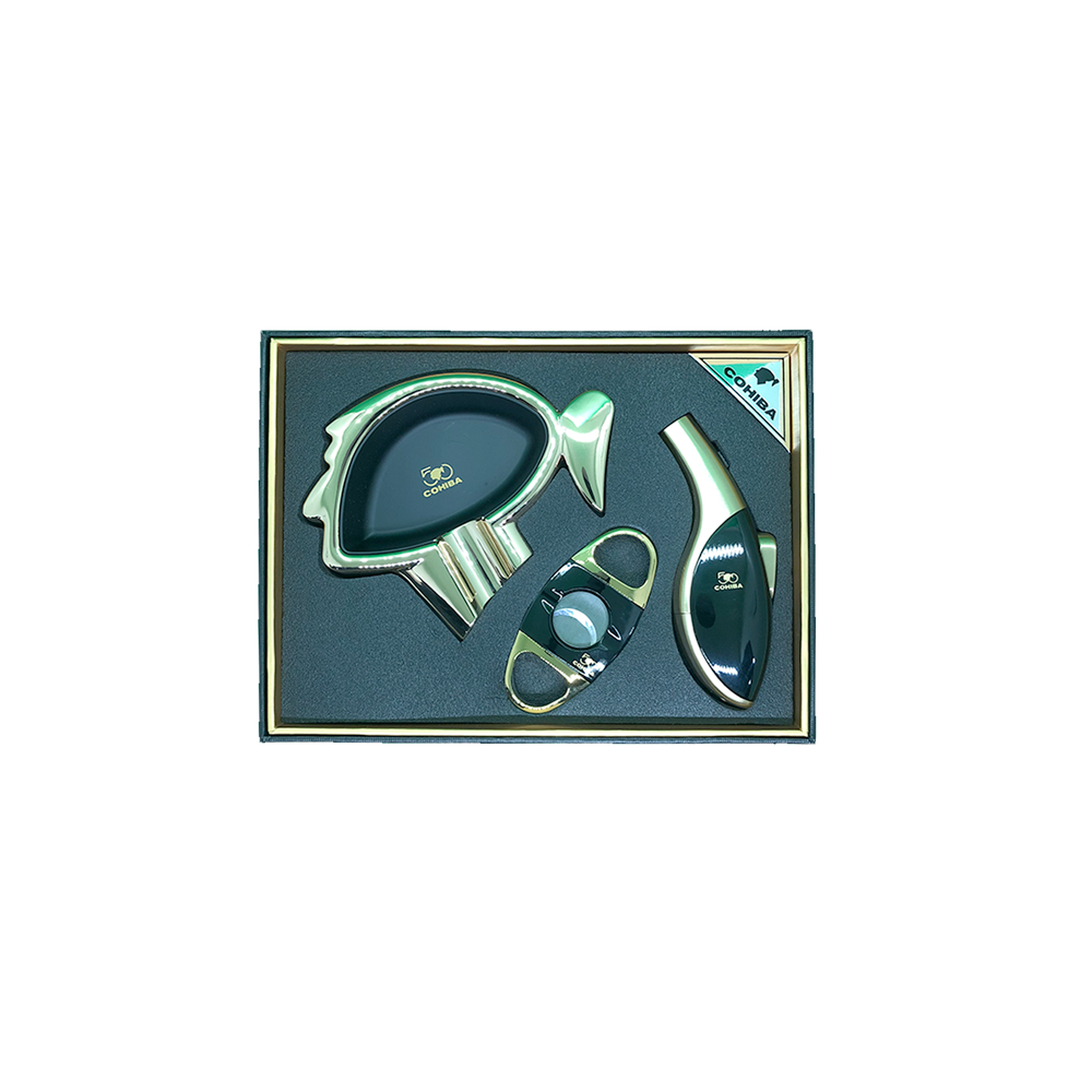 CHAR. KIT - CORTADOR+MACARICO+CINZEIRO - COHIBA T35C BLACK+GOLD